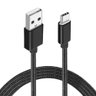 Cabo Usb Nylon 1m para Samsung M12 - Compatível Preto - 1