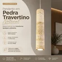 Ver imagem 2 de Pendente em Pedra Travertino Natural 28cm