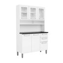 Ver imagem 2 de Cozinha Compacta Aço 6 Portas 2 Vid 2 Gav Branco Bertolini