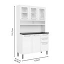 Ver imagem 3 de Cozinha Compacta Aço 6 Portas 2 Vid 2 Gav Branco Bertolini