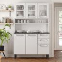 Ver imagem 1 de Cozinha Compacta Aço 6 Portas 2 Vid 2 Gav Branco Bertolini