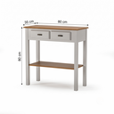 Ver imagem 4 de Aparador 2 Gavetas Clássico Pequeno MDF Montado Ecomem Prateleira Offwhite - Imbuia