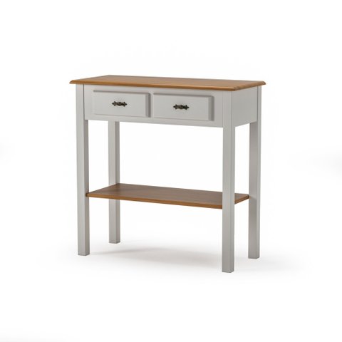 Aparador 2 Gavetas Clássico Pequeno MDF Montado Ecomem Prateleira Offwhite - Imbuia