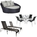 Ver imagem 1 de Kit 4 Cadeiras e Mesa 2 Espreguiçadeiras 1 Chaise Alumínio Trama
