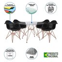 Ver imagem 6 de Conjunto Jantar Mesa Redonda Vidro 90cm com 4 Poltronas Pretas Ferro Cobre Cor: Preto