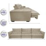 Sofá Retrátil e Reclinável 3,52m com Molas Ensacadas Cama inBox Aconchego Tecido Velusoft Bege - 2