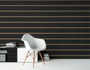 Ver imagem 1 de Papel de Parede Linhas Preto e Dourado 1 Arte Destaque 3,50 Metros