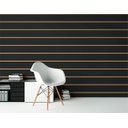 Ver imagem 1 de Papel de Parede Linhas Preto e Dourado 1 Arte Destaque 3,50 Metros