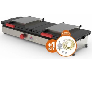 Kit - Sanduicheira 2 Prensas Gigante Gás Pr-952g + Kit Gás - Progás