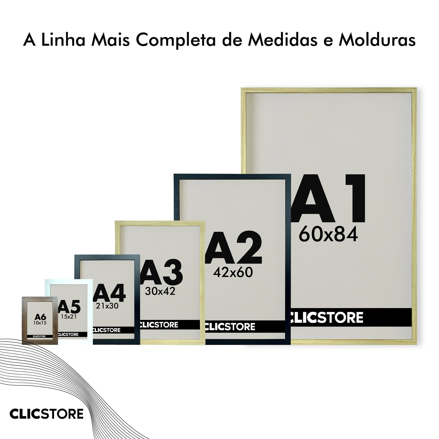 Moldura 50x70cm com Acetato Quadros Poster Foto Quarto Sala Casa Parede Certificados Madeira Fundo D - 7