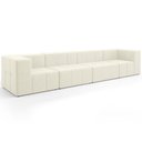 Ver imagem 1 de Sofá 4 Lugares para Sala Living Modular 352cm Lancaster F04 Veludo Bege - Lyam Decor
