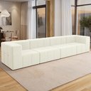 Ver imagem 2 de Sofá 4 Lugares para Sala Living Modular 352cm Lancaster F04 Veludo Bege - Lyam Decor