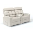 Ver imagem 1 de Sofá 2 Lugares Reclinável Elétrico em Couro Bovino Cor Off White Linha Cinema