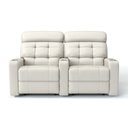 Ver imagem 2 de Sofá 2 Lugares Reclinável Elétrico em Couro Bovino Cor Off White Linha Cinema