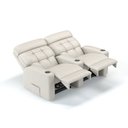 Ver imagem 3 de Sofá 2 Lugares Reclinável Elétrico em Couro Bovino Cor Off White Linha Cinema