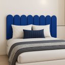 Ver imagem 1 de Cabeceira Queen Size Design Nuvem 45x20cm 8 Placas em Suede:azul Marinho