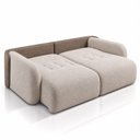 Ver imagem 3 de Sofá Cama Casal Retrátil e Reclinável 3 Lugares Bicolor Baunilha / Café Uruguai 196cm