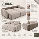 Ver mais imagens de Sofá Cama Casal Retrátil e Reclinável 3 Lugares Bicolor Baunilha / Café Uruguai 196cm