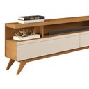 Ver imagem 3 de Rack Com Painel Ripado Para TV Até 75 Polegadas 1.8 Nature Off White Versátil Giga Móveis