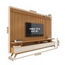 Rack Com Painel Ripado Para TV Até 75 Polegadas 1.8 Nature Off White Versátil Giga Móveis - 4