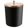 Lixeira Cesto de Lixo para Banheiro Cozinha Pia Preto com Tampa de Aço Inox Cobre 5 Litros Forma - 1