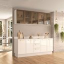 Ver imagem 1 de Cozinha Compacta Amara 9 Portas 3 Gavetas com Vidro 40250786 Branco - Politorno