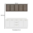 Ver imagem 4 de Cozinha Compacta Amara 9 Portas 3 Gavetas com Vidro 40250786 Branco - Politorno