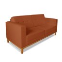 Ver imagem 2 de Sofa Beny 3 Lugares Suede Terra Cota Soft Encosto Inclinado Madeira Prima Deccor