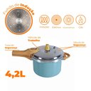 Ver imagem 4 de Panela de Pressão Antiaderente Brinox 4,2l Indução Ceramic Life Verde Botanika 4952/108