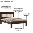 Ver imagem 3 de Cama Casal Mdf 199x145 Cm Bela Chocolate Off Decmade