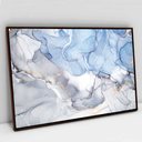 Ver imagem 1 de Quadro Decorativo em Canvas Abstrato Mármore Azul Maya TaColado Moldura Flutuante 4,5cm Madeira 120 