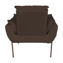 Ver imagem 4 de Poltrona Recepção Suede Marrom Base Cobre - Belliv Decor