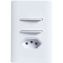 Ver imagem 1 de 2 Interruptores Simples e Tomada 2p+t de 10 Ampères com Placa 4x2 Branca da Linha Novara - 1100/23 -