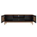 Ver imagem 2 de Rack para TV Rack para TV 1.6 Gabriela Efeito Palha 60 Preto Noce MDF-MDP Casa D Móveis