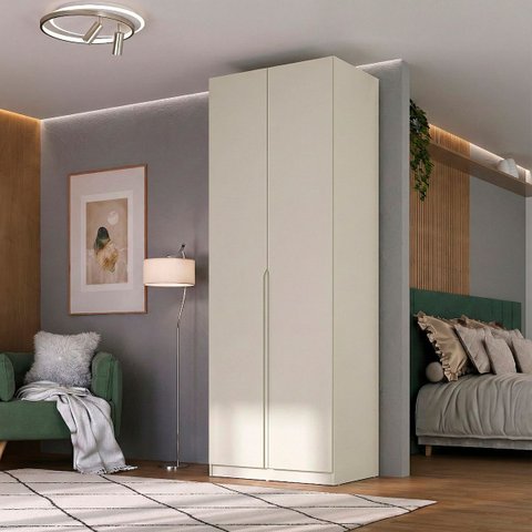 Guarda Roupa Bend em Mdf 87,5x240cm 2 Portas 3 Gavetas Luna C854