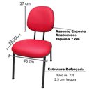 Ver imagem 5 de Kit 2 Cadeiras Executivas Fixa Preto Pé Palito Estofada em Couro Sintético