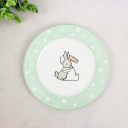 Kit 6 Prato de Sobremesa Coelho 19cm Mesa Posta Páscoa - 2