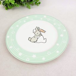 Kit 6 Prato de Sobremesa Coelho 19cm Mesa Posta Páscoa - 3