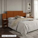 Ver imagem 1 de Cabeceira Versare Casal Queen Solteiro Flex Regulável com 2 Mesas Suspensas Painel Moderno Cinamomo