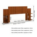 Ver imagem 3 de Cabeceira Versare Casal Queen Solteiro Flex Regulável com 2 Mesas Suspensas Painel Moderno Cinamomo