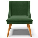 Ver imagem 6 de Kit 2 Cadeiras Decorativas Sala de Jantar Pés Palito de Madeira Firenze Suede Verde Esmeralda/Natura