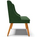 Ver mais imagens de Kit 2 Cadeiras Decorativas Sala de Jantar Pés Palito de Madeira Firenze Suede Verde Esmeralda/Natura