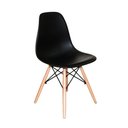 Ver imagem 4 de Conjunto de Mesa de Jantar Eames Eiffel Redonda 120cm Tampo de Madeira Branco com 6 Cadeiras Pretas
