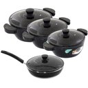 Ver imagem 1 de Kit 3 Panelas + Frigideira Gulê Alumínio 4 Peças Preto