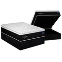 Ver imagem 1 de Cama Box Baú Casal: Colchão Molas Bonnel Plumatex Ensacadas Plumastar + Base Crc Suede Black (