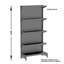 Ver imagem 2 de Gondola Parede 196 Amapa Flex Inicial Preto 5 Bandejas SPE - Amapá