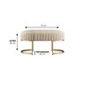 Banco Recamier Puff Glow Veludo Bege 75cm Zahav Estofados:Bege - 2