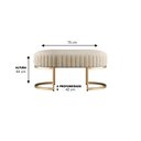 Ver imagem 2 de Banco Recamier Puff Glow Veludo Bege 75cm Zahav Estofados:Bege