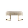 Banco Recamier Puff Glow Veludo Bege 75cm Zahav Estofados:Bege - 1