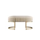 Ver imagem 1 de Banco Recamier Puff Glow Veludo Bege 75cm Zahav Estofados:Bege